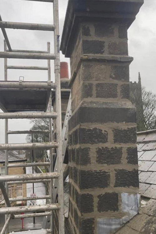 Chimney re-done and repointed professionally.