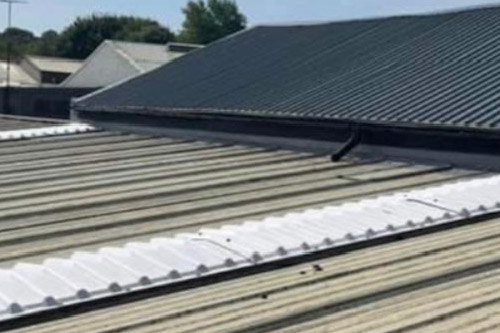 Industrial or commercial roof corrugated metal roof.