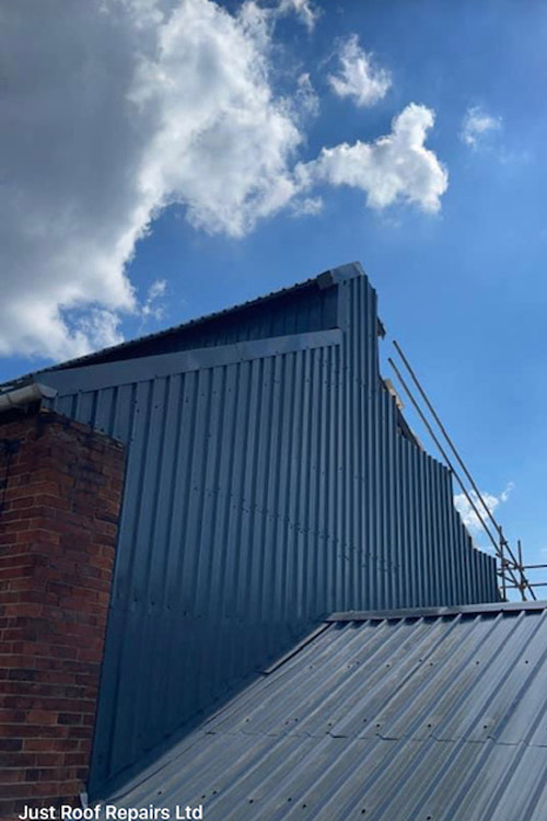 Recover commercial or industrial corrugated roof